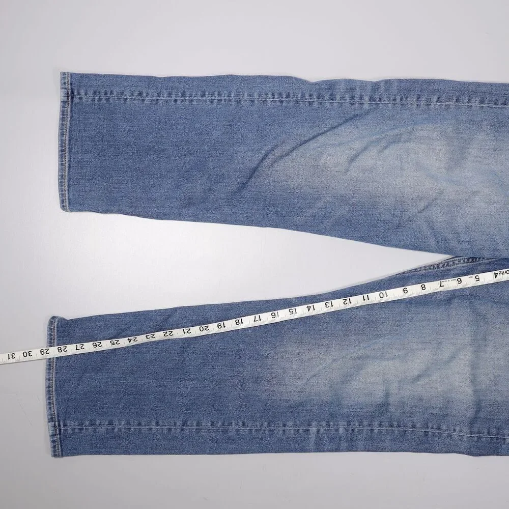 Revtown Sharp Jeans Regular Fit Blue Stretch Denim Mens 36 x 30 (fit 38x29)